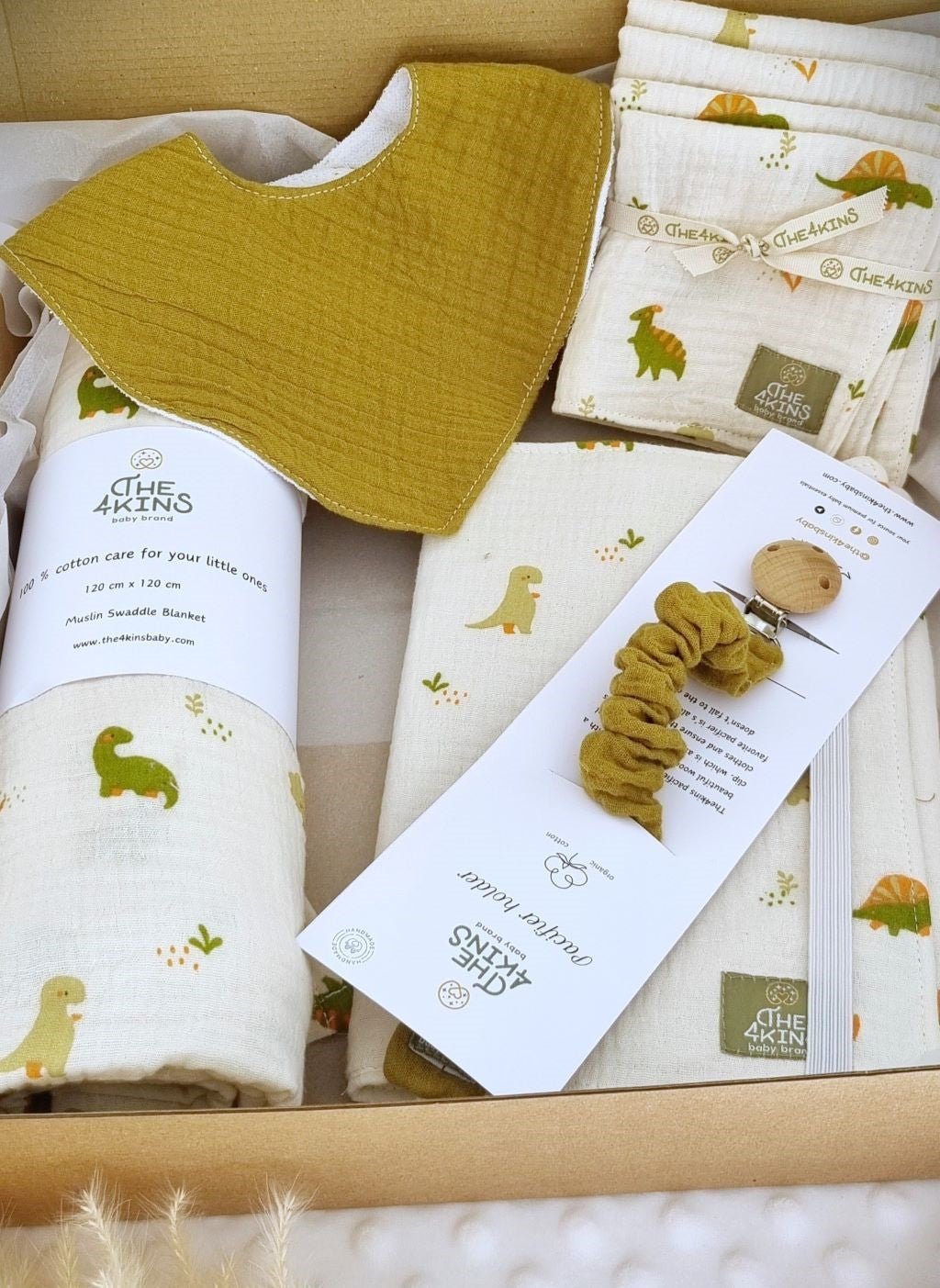 Dino Muslin Gift Box - The4kins baby brand