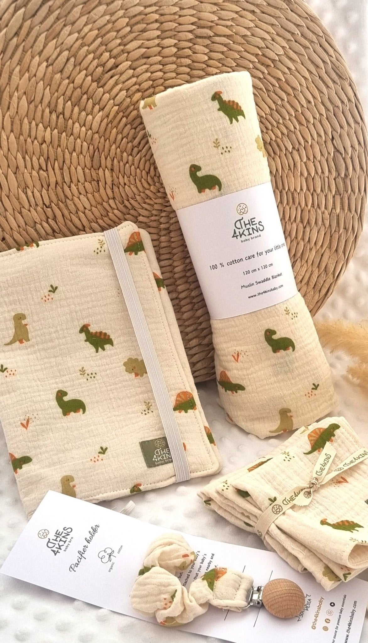 Dino Muslin Gift Box - The4kins baby brand