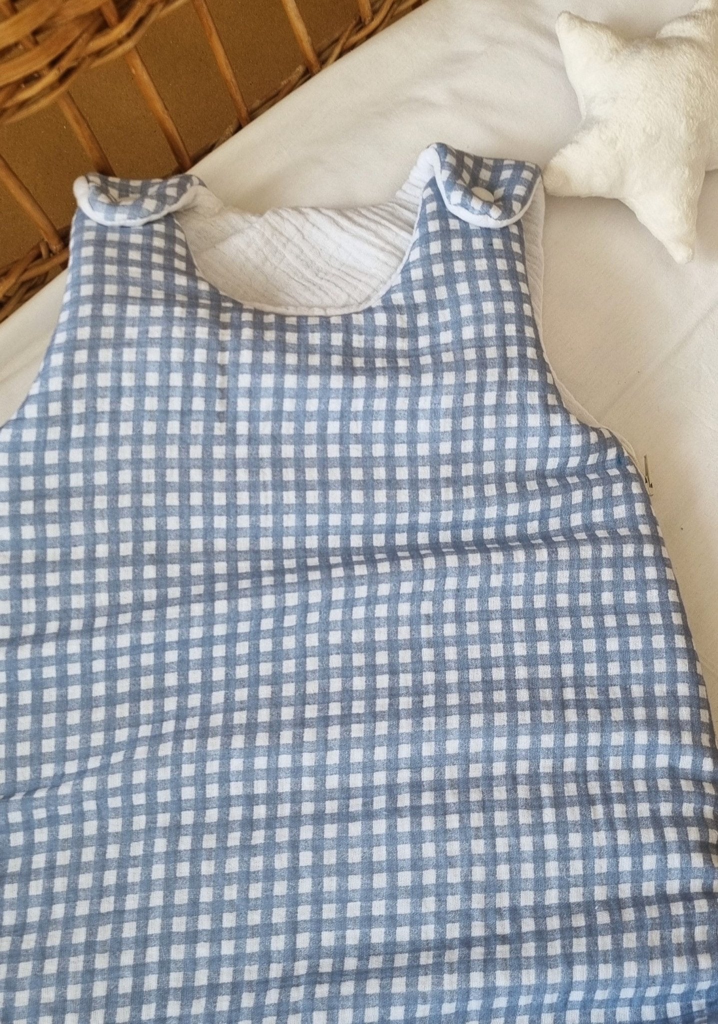 Gingham in Blue - The4kins baby brand