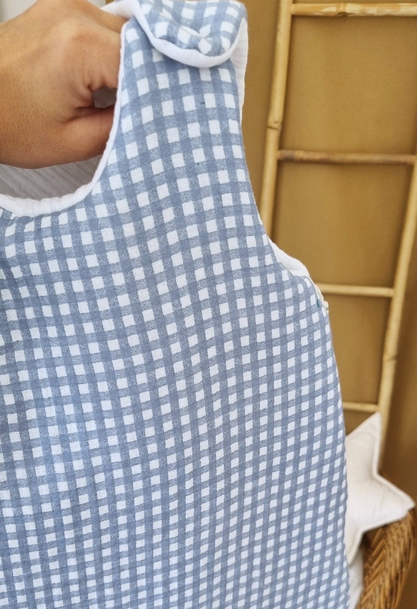 Gingham in Blue - The4kins baby brand