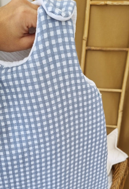 Gingham in Blue - The4kins baby brand