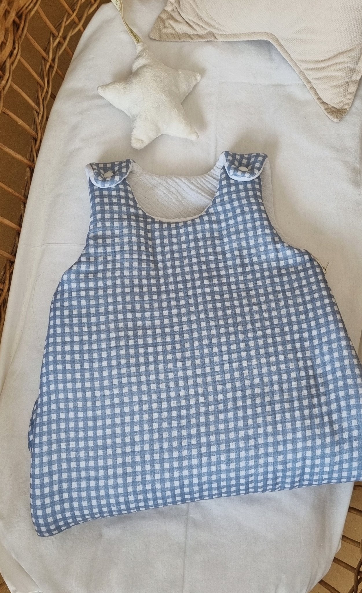 Gingham in Blue - The4kins baby brand