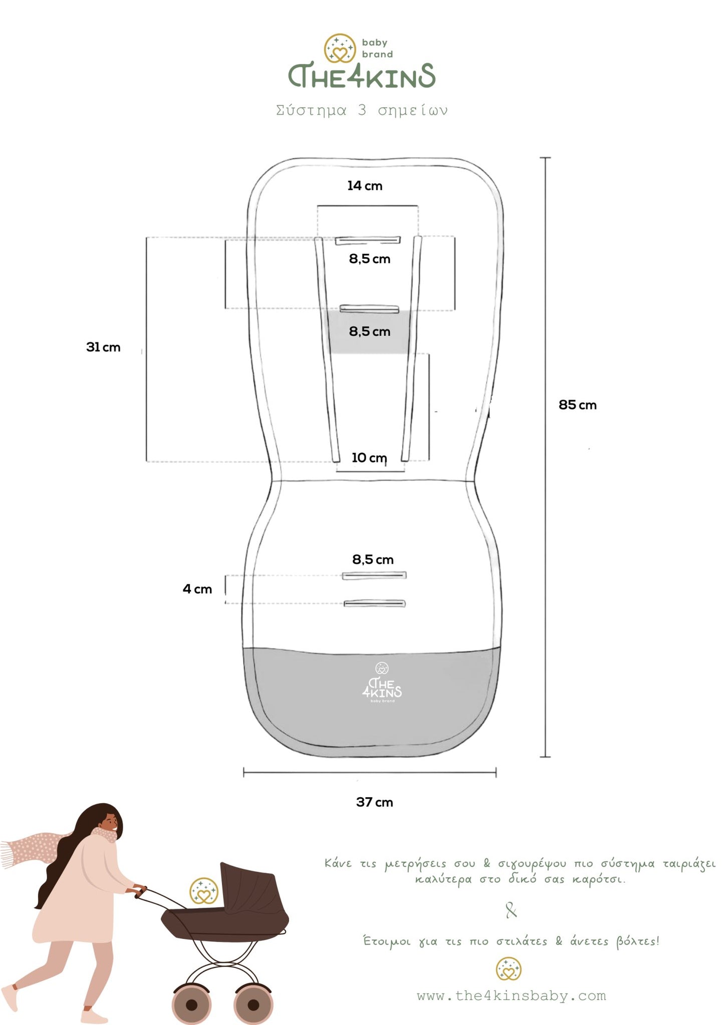 Herbal Garden Κάλυμμα Καροτσιού in Khaki - The4kins baby brand