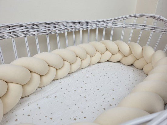 Πλεξούδα Braided Cot Bumper Ecru - The4kins baby brand