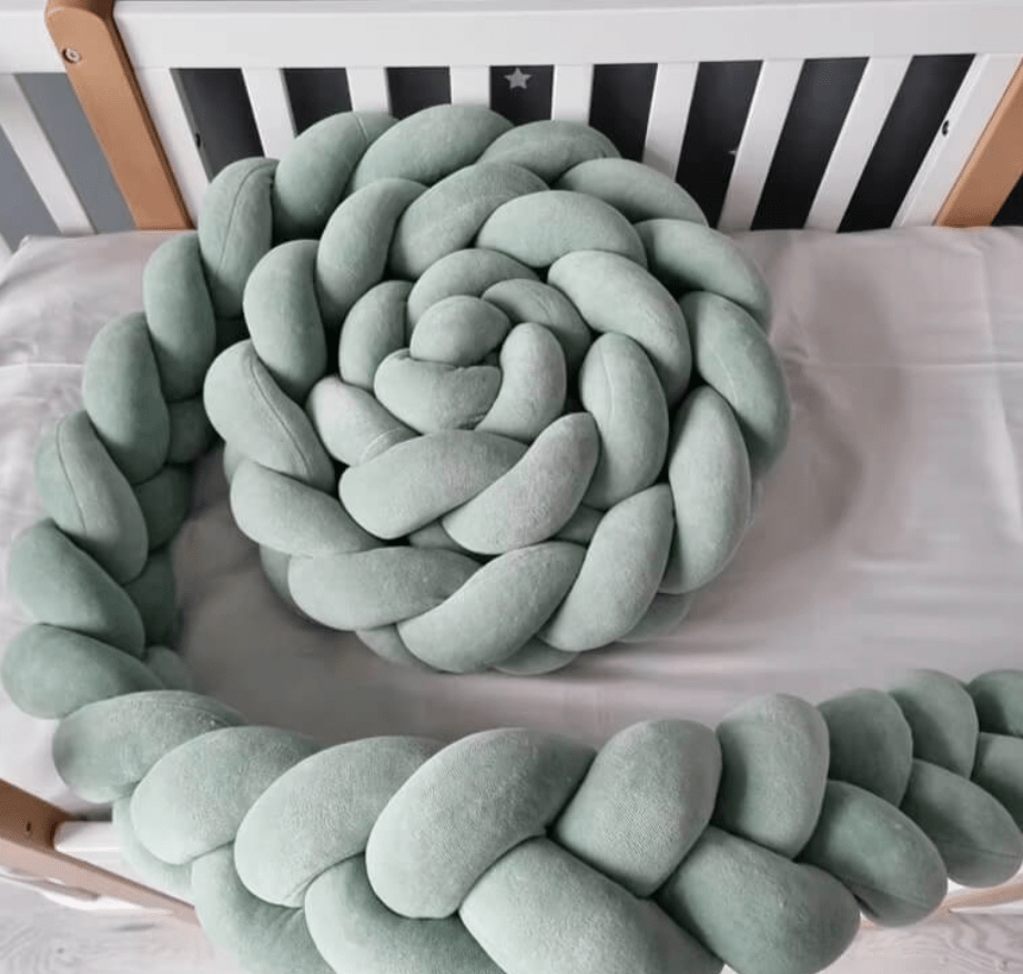 Πλεξούδα Braided Cot Bumper Mint - The4kins baby brand