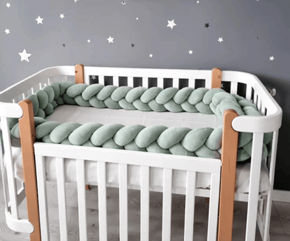 Πλεξούδα Braided Cot Bumper Mint - The4kins baby brand