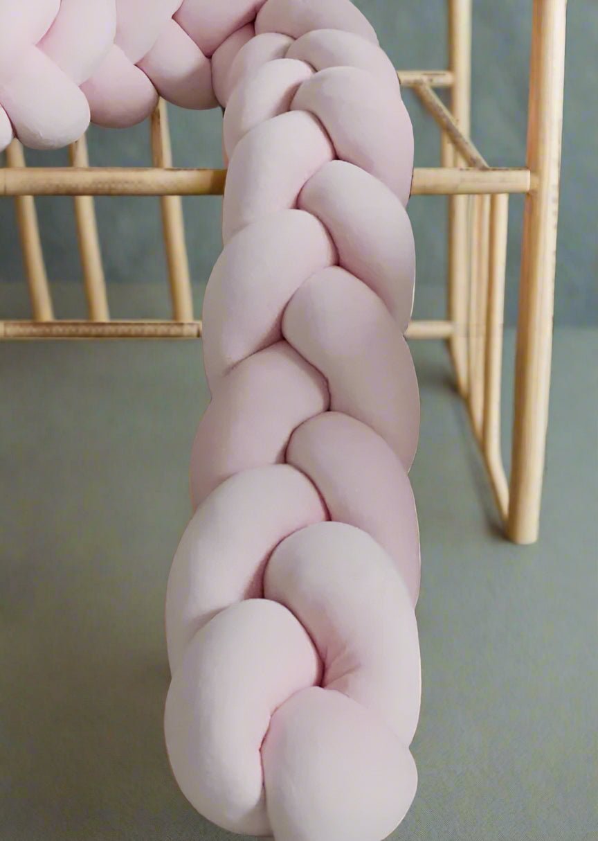 Πλεξούδα Braided Cot Bumper Pink - The4kins baby brand