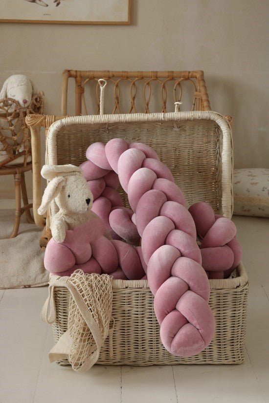 Πλεξούδα Braided Cot Bumper Rose - The4kins baby brand