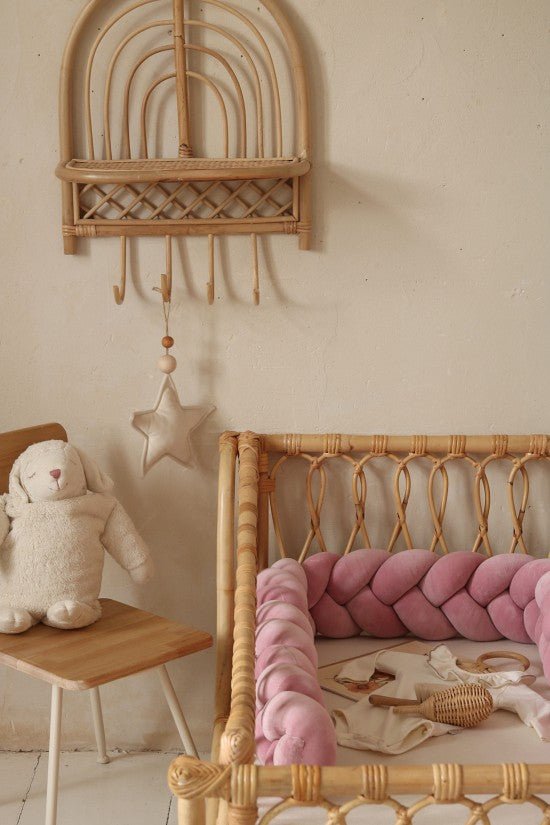 Πλεξούδα Braided Cot Bumper Rose - The4kins baby brand