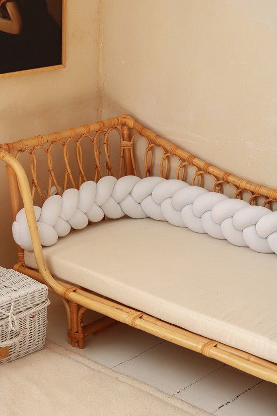 Πλεξούδα Braided Cot Bumper White - The4kins baby brand