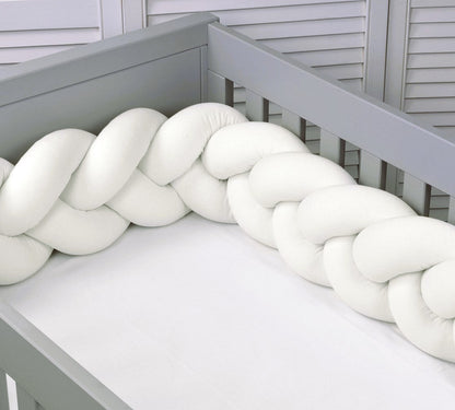 Πλεξούδα Braided Cot Bumper White - The4kins baby brand