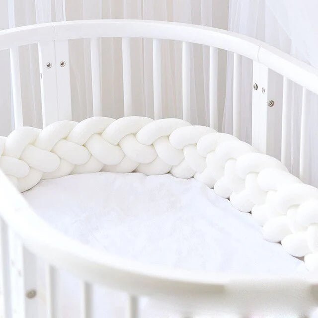 Πλεξούδα Braided Cot Bumper White - The4kins baby brand