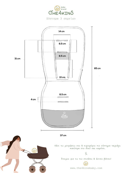 Woodland wonders Κάλυμμα Καροτσιού in Grey - The4kins baby brand