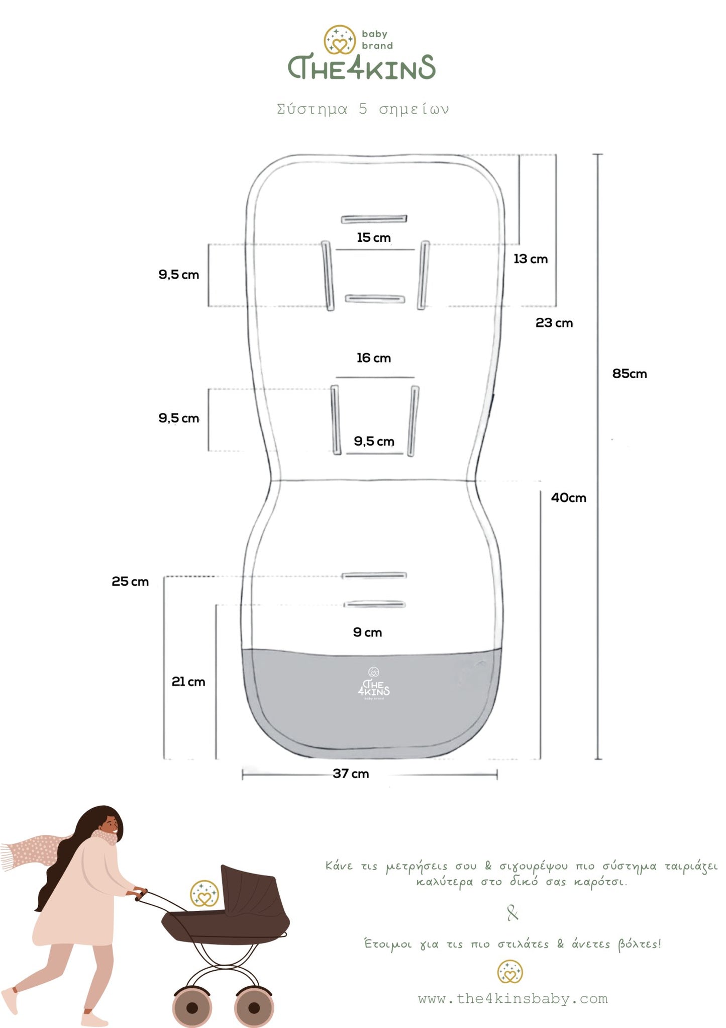 Woodland wonders Κάλυμμα Καροτσιού in Grey - The4kins baby brand